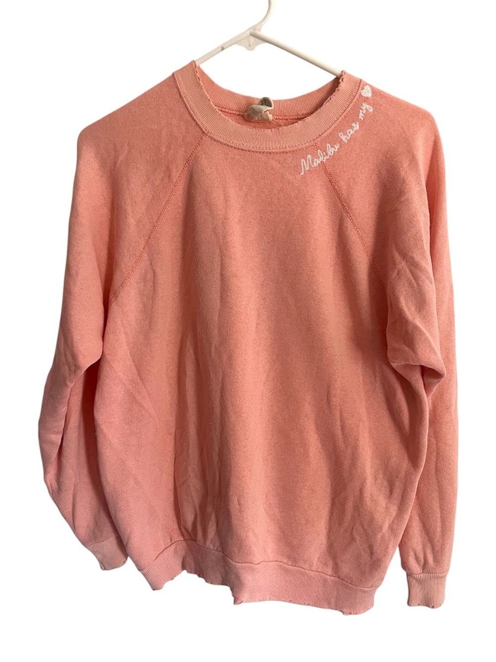 I Stole my Boyfriend's Shirt ISMBS Pink Malibu Embroidered Sweatshirt